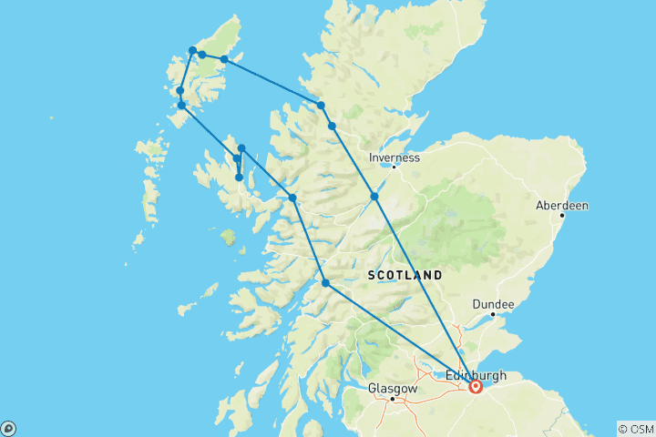 Map of Outer Hebrides & Skye Adventure Small-Group Tour from Edinburgh - 6 Days