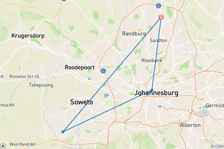 Map of Soweto Tour with Apartheid Museum Tour