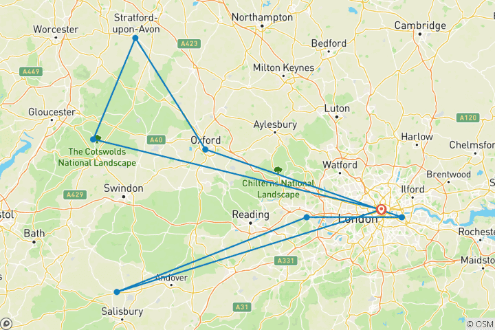 Map of London Daytripper - 6 Days/5 Nights (including Greenwich)