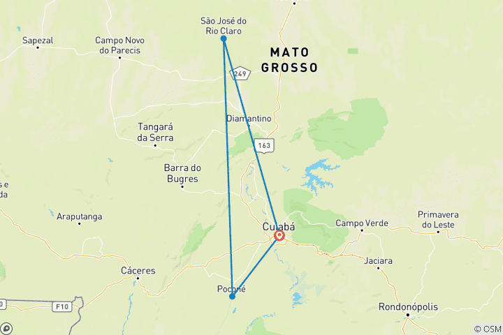 Map of 7-Day Luxury Amazon and Pantanal