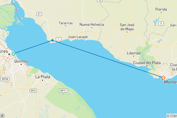Carte du circuit Argentine et Uruguay, au cœur du River Plate (7 jours)