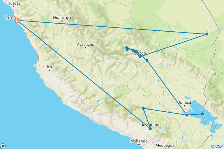 Karte von Peru: Entspannt erleben