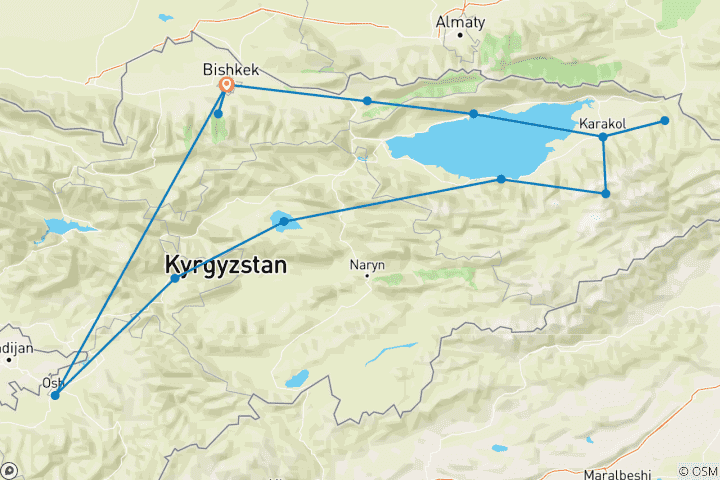 Carte du circuit Kirghizistan : Points forts