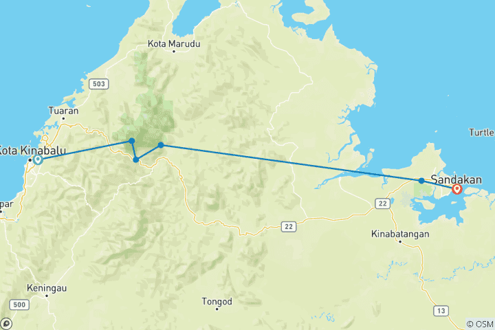 Map of Sabah Adventure (including Kundasang)