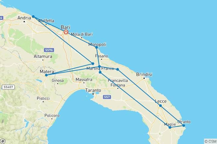Map of Best of Puglia: Small Group Tour