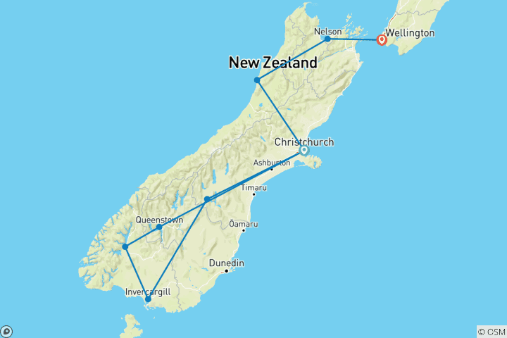Carte du circuit Southern Spirit (petit groupe, 2026/2027, 13 jours)