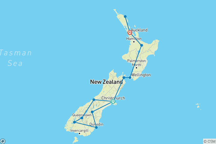 Carte du circuit Magie de la Nouvelle-Zélande (2026/2027)