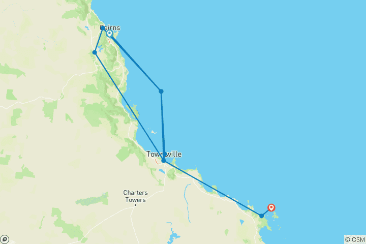 Map of Tropical Queensland: Cairns to Gold Coast