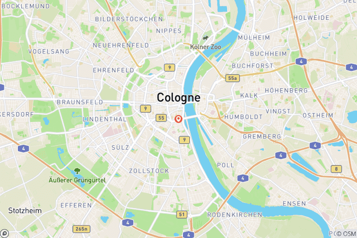 Carte du circuit 5 jours à Cologne : cathédrales, culture et Rhin