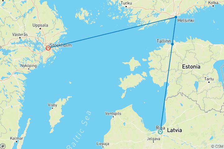 Map of Treasures of the Baltics - 10 Days
