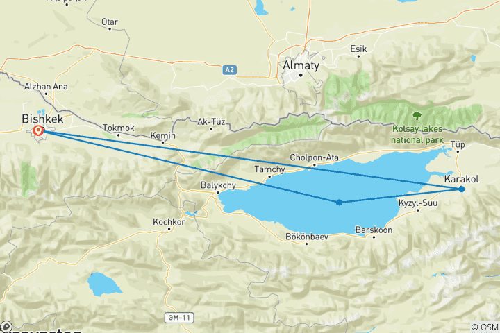 Map of Kyrgyzstan: Trekking the Tien Shan Trails