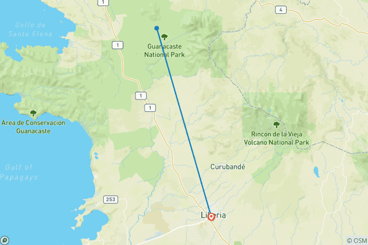 Carte du circuit Luxe et aventure au Costa Rica