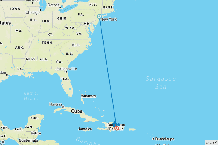 Carte du circuit République dominicaine & New York : la vie d'une île sans filtre !