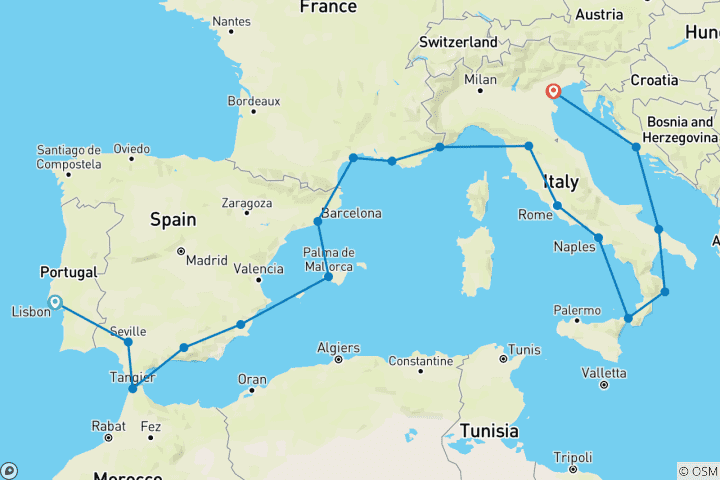Map of Adriatic & Mediterranean Discovery