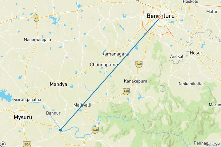 Mapa de Excursión de 2 noches y 3 días a Kabini desde Bangalore