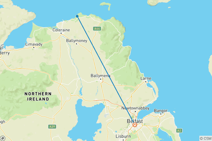 Map of 5 Days in Belfast: Discover Thrones, Titanic & the Causeway
