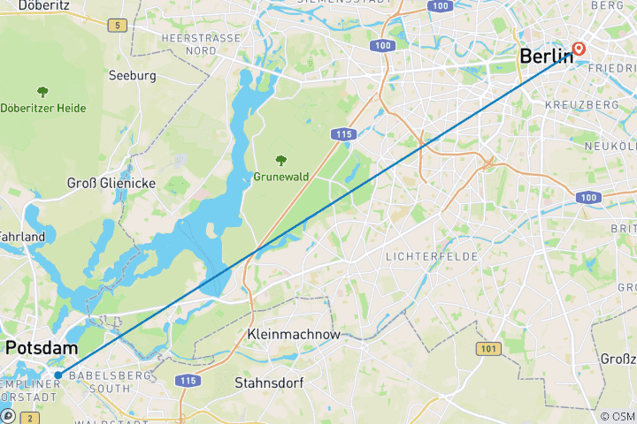 Carte du circuit Berlin en 5 jours : De Sachsenhausen à Potsdam et au-delà