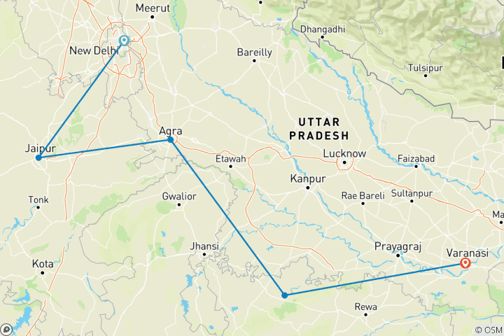 Karte von Die Seele von Indien Tour