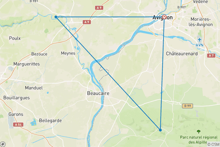 Map of 5 Days in Avignon: Exploring Provence, Saint-Rémy, Les Baux & Luberon