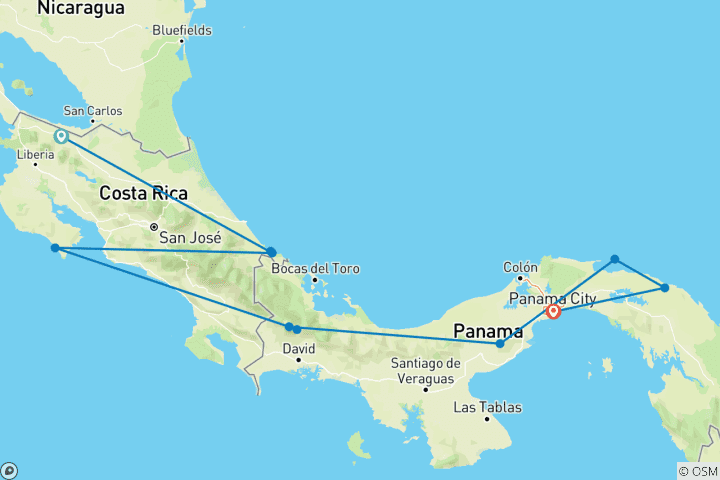 Map of Panama: Craters, Coasts & Highland Mountains
