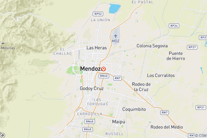 Carte du circuit Forfait de bienvenue à Mendoza (4 jours)
