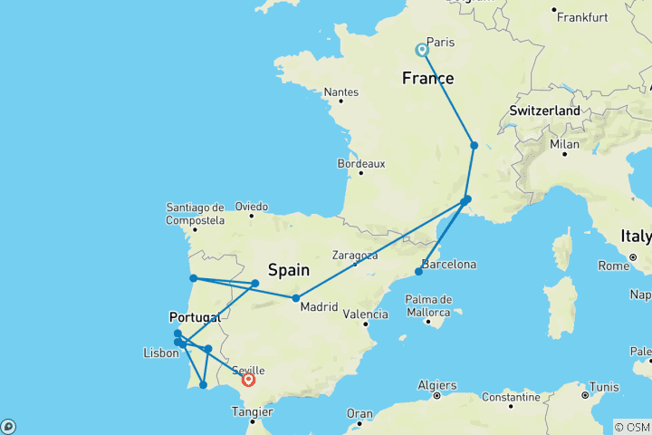 Map of Essential France, Spain & Portugal