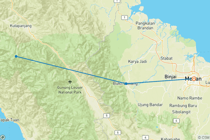 Map of Sumatra’s Wild Side: Orangutans, Rivers & Rural Life