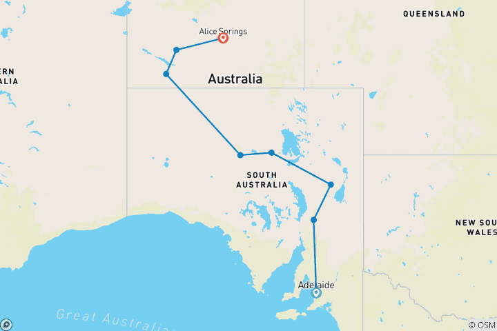 Map of Erkundung des Roten Zentrums und der Flinders Ranges