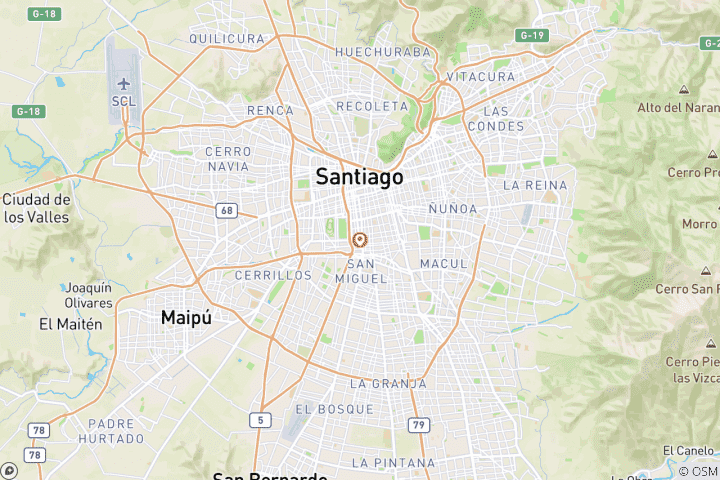 Karte von Skifahren lernen in Chile - Farellones & Santiago Escape