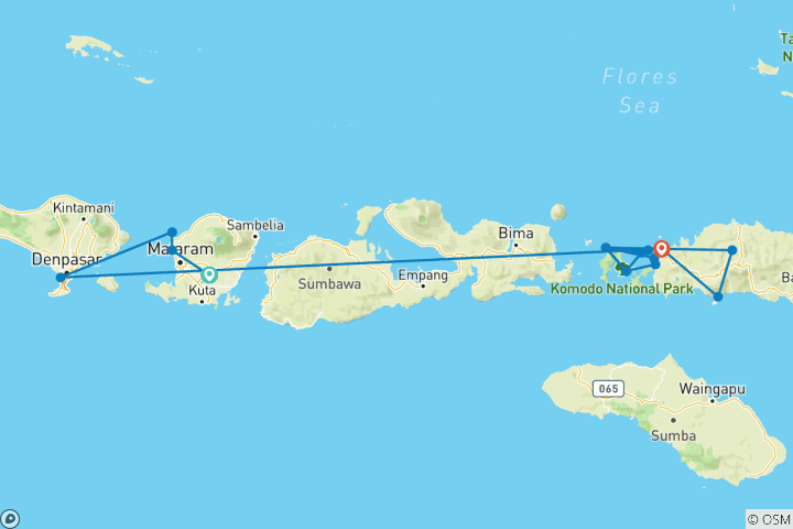 Carte du circuit De Lombok à Flores : Le chemin caché
