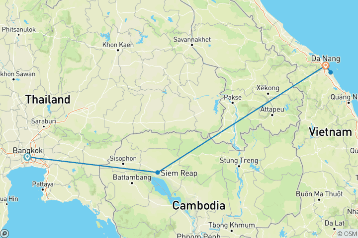 Karte von Asien Bucketlist: Thailand, Kambodscha & Vietnam!