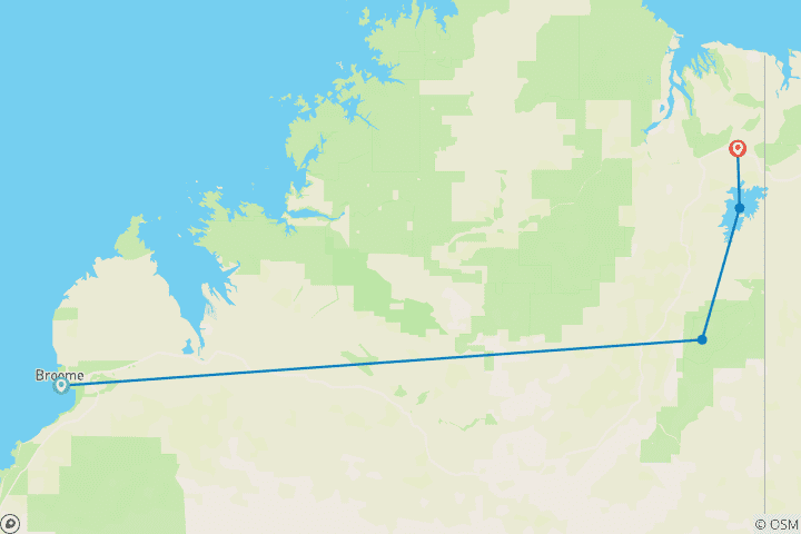 Map of Broome and the Kimberley Highlights (Small Group)
