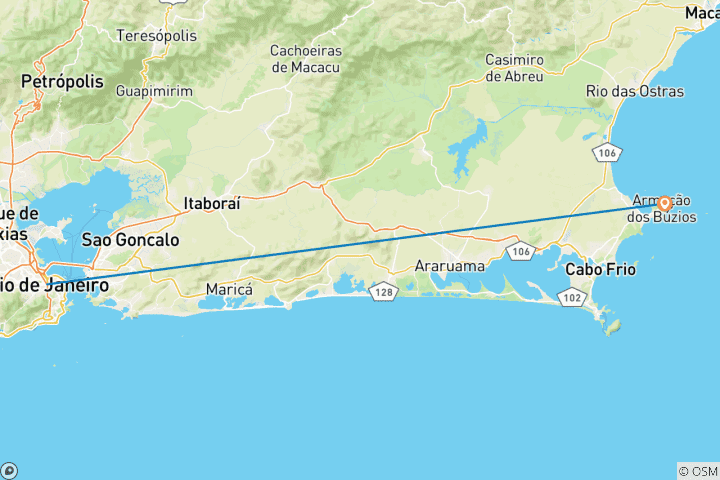 Map of Brasil: Rio de Janeiro - Buzios - 7 days