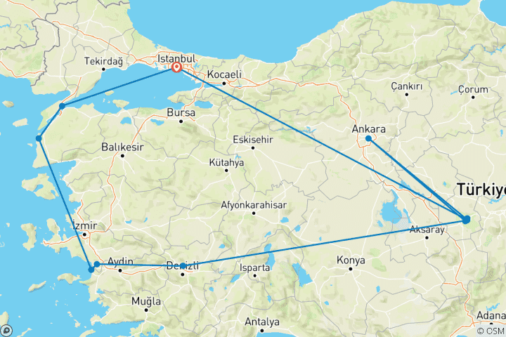 Map of One Week in Turkey