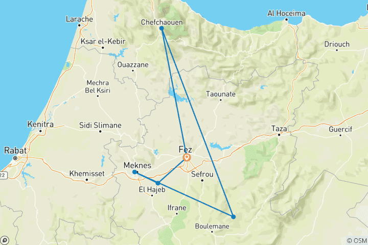 Map of Cultural Immersion Tour A 7 Days Journey into Morocco’s Traditions and Heritage