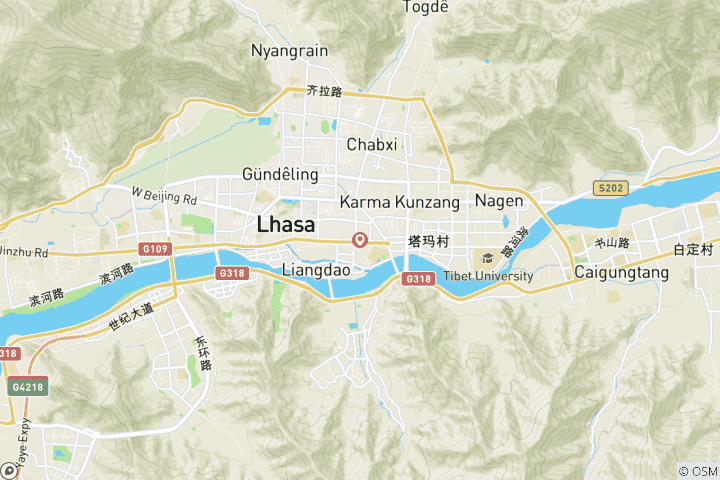 Carte du circuit Visite de Lhassa