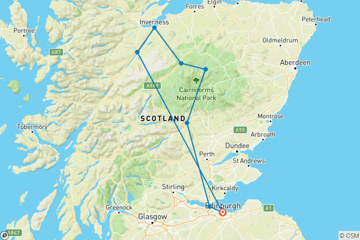 Map of Loch Ness, Inverness & The Scottish Highlands - Small Group - 2 Days