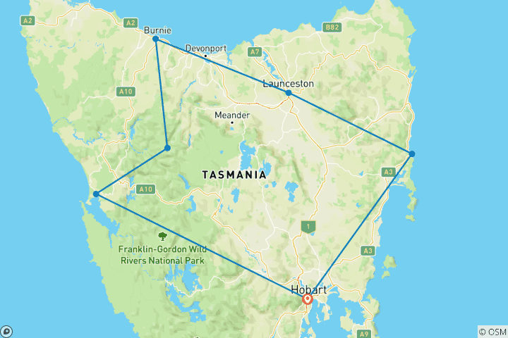 Map of Tasmanian Wonders (2027/2028)