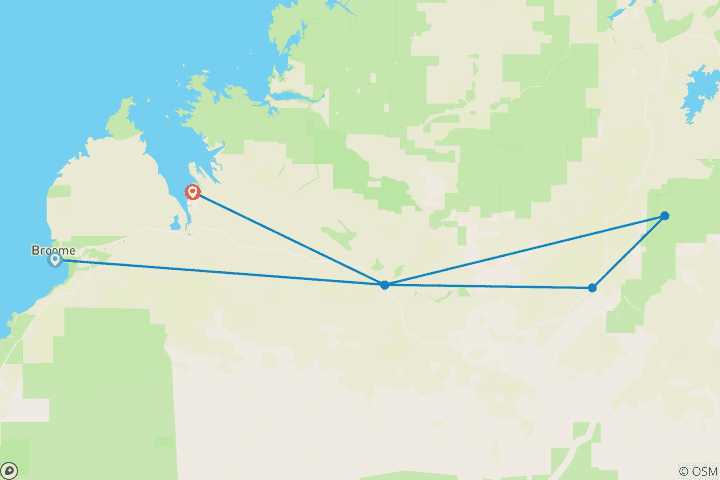 Map of Broome to the Bungle Bungles (from Broome to Derby)