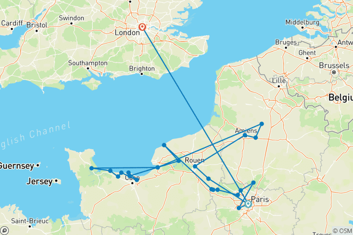 Map of Normandy & Gems of the Seine with London 2027