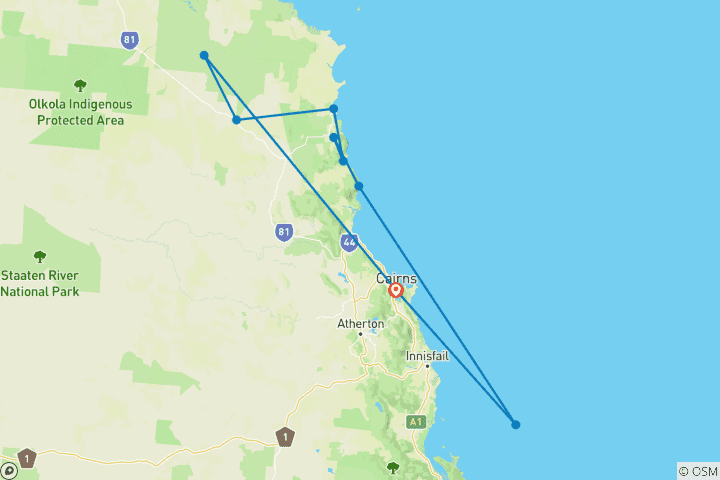 Map of Cape York & Torres Strait Explorer (9 destinations)