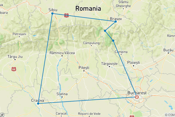 Carte du circuit Circuit de 4 jours des marchés de Noël en Roumanie et des hauts lieux culturels