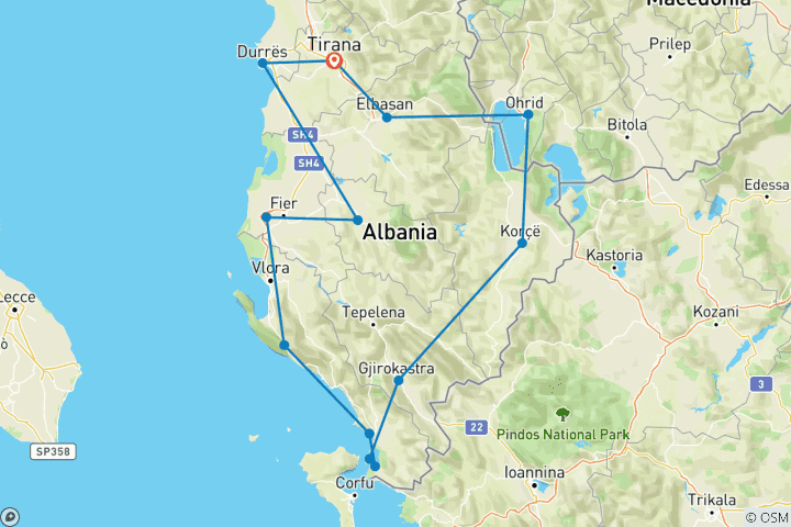 Karte von Der Süden Albaniens - das letzte Geheimnis Europas