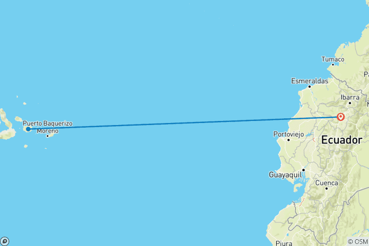 Karte von Abenteuer Quito & Seemannsreise (Reiseverlauf B)