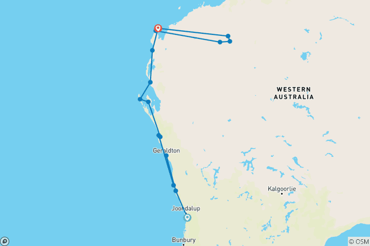 Carte du circuit Côte ouest et aventure Karijini