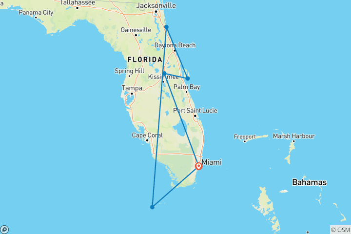 Carte du circuit Florida Sunshine State & Beach (variante supérieure, Ocean View)