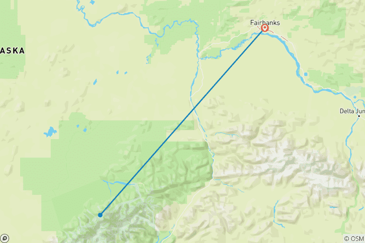 Carte du circuit Aurores boréales et couleurs d'automne en Alaska - USA