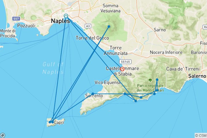 Kaart van Ontdek de zonnige Amalfikust en het eiland Capri