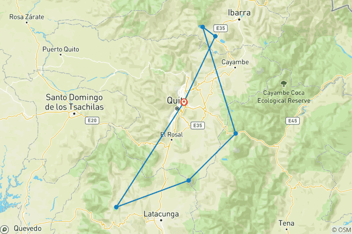 Carte du circuit Randonnée en Équateur 11 jours