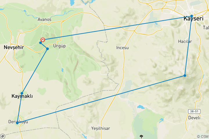 Carte du circuit Vues romantiques en Cappadoce